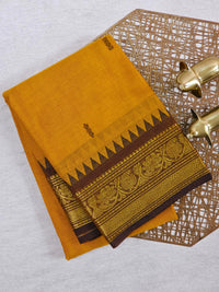 Chettinad Cotton Saree -  Mustard Oranges