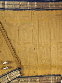 Chettinad Cotton Saree - Dual Shade of Musterd and Black