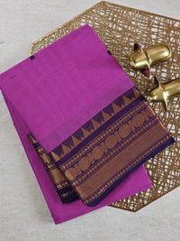 Chettinad Cotton Saree - Pink with Purple