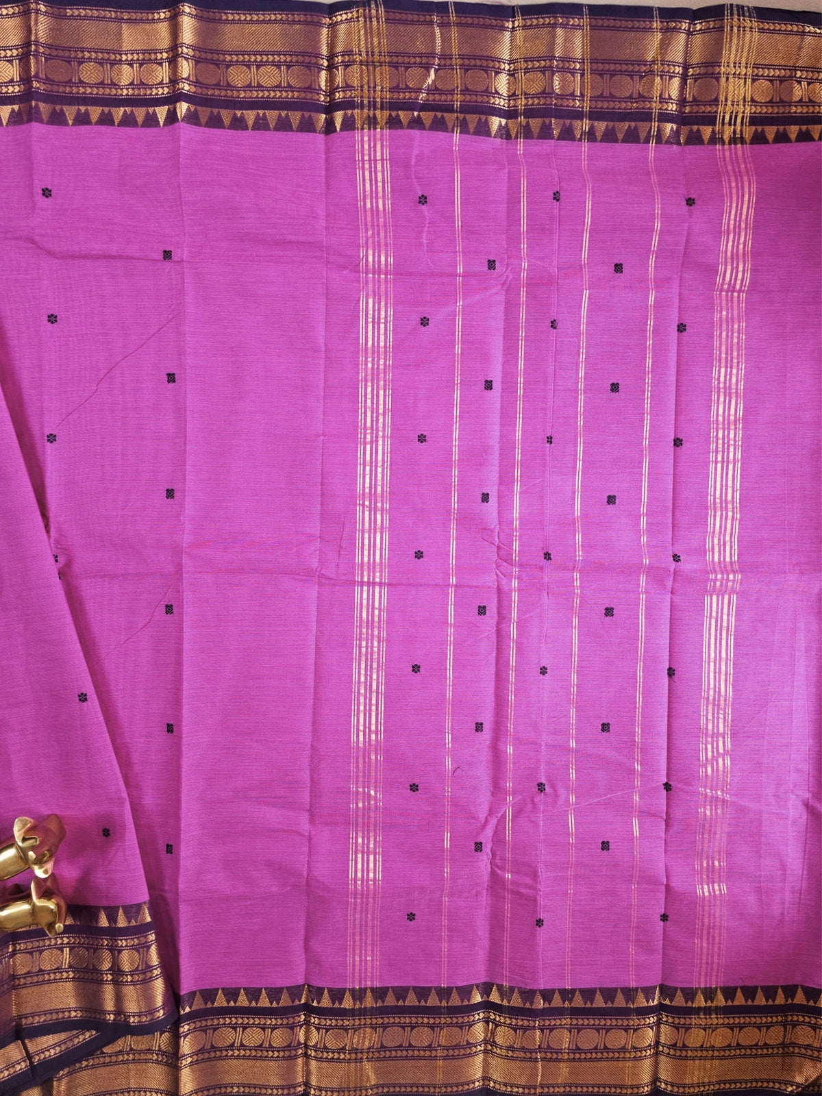Chettinad Cotton Saree - Pink with Purple