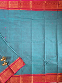 Chettinad Cotton Saree - Blue Pink