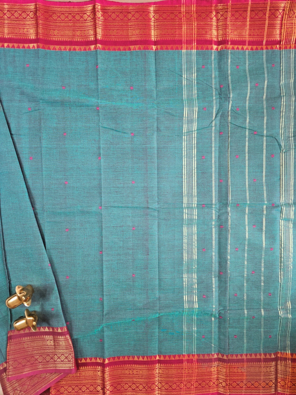 Chettinad Cotton Saree - Blue Pink