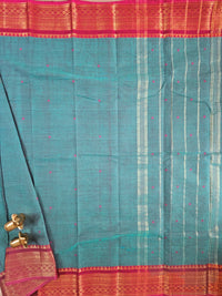 Chettinad Cotton Saree - Blue Pink