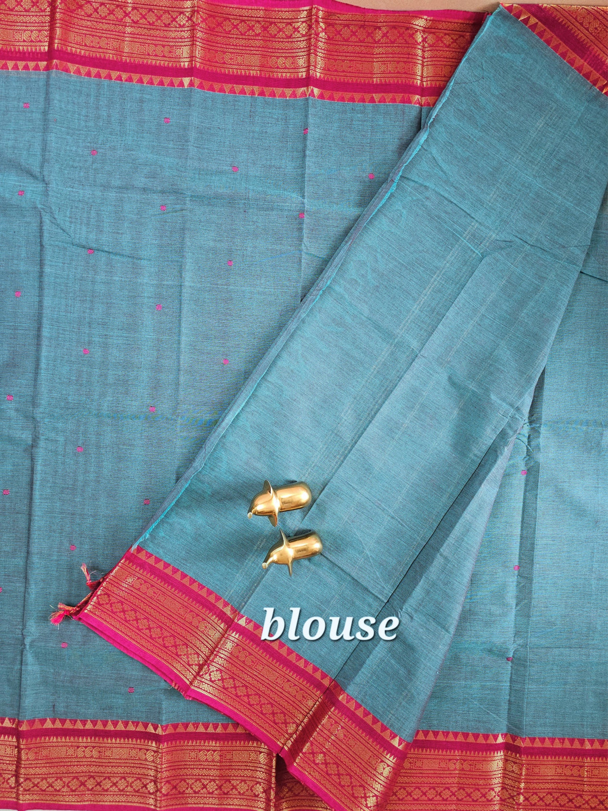Chettinad Cotton Saree - Blue Pink