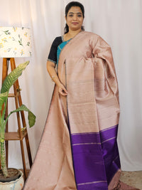 Semi Raw Silk -  Pastel Onion Pink with Purple