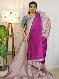 Semi Raw Silk - Onion Pink with Magenta Pink
