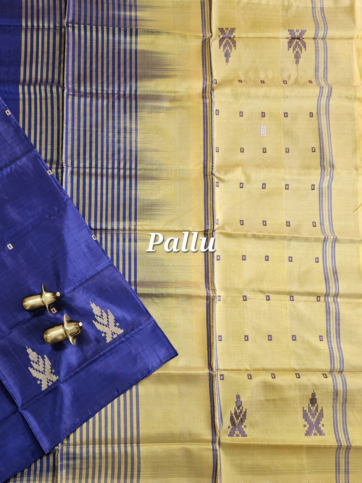 Chinnalampattu Saree - Blue with Sandal