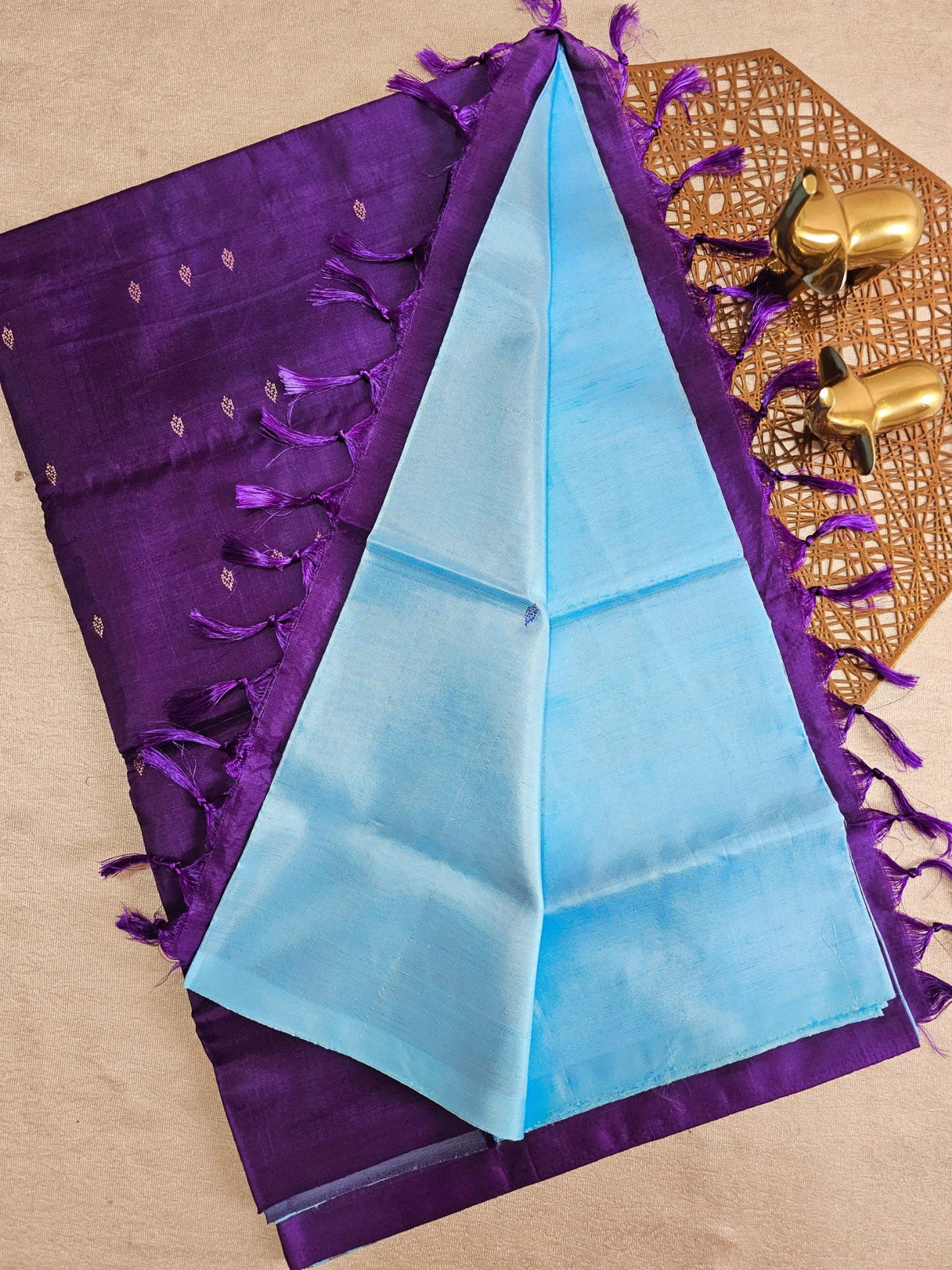 Chinnalampattu Saree - Magenta Pink with Sky Blue