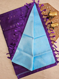 Chinnalampattu Saree - Magenta Pink with Sky Blue
