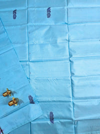Chinnalampattu Saree - Magenta Pink with Sky Blue
