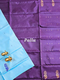 Chinnalampattu Saree - Magenta Pink with Sky Blue
