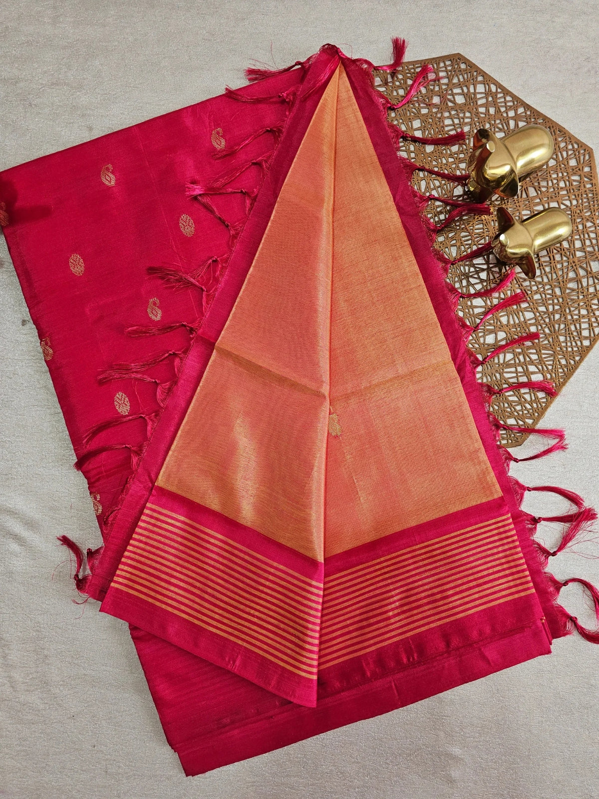 Chinnalampattu Saree - Orange with Red