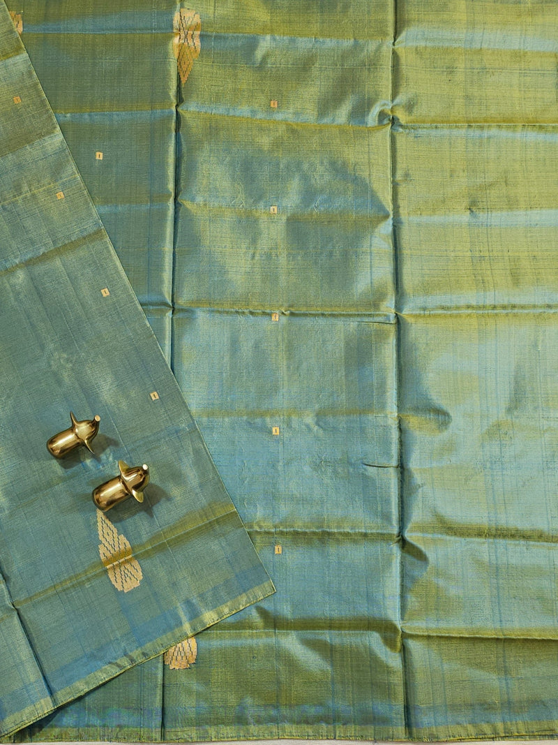 Chinnalampattu Saree - Dual Shade of Yellow with Gree