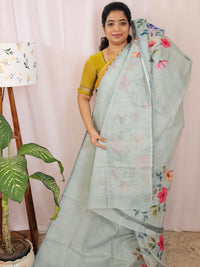 Soft Semi Tussar Kota Weaving Saree with Digital Prints - Blue