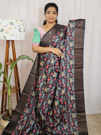 Pure Desi Tussar - Back with Red