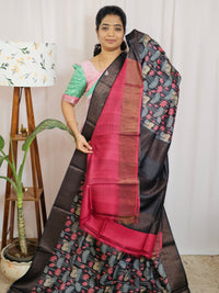 Pure Desi Tussar - Back with Red