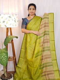 Linen Tissue Saree - Green