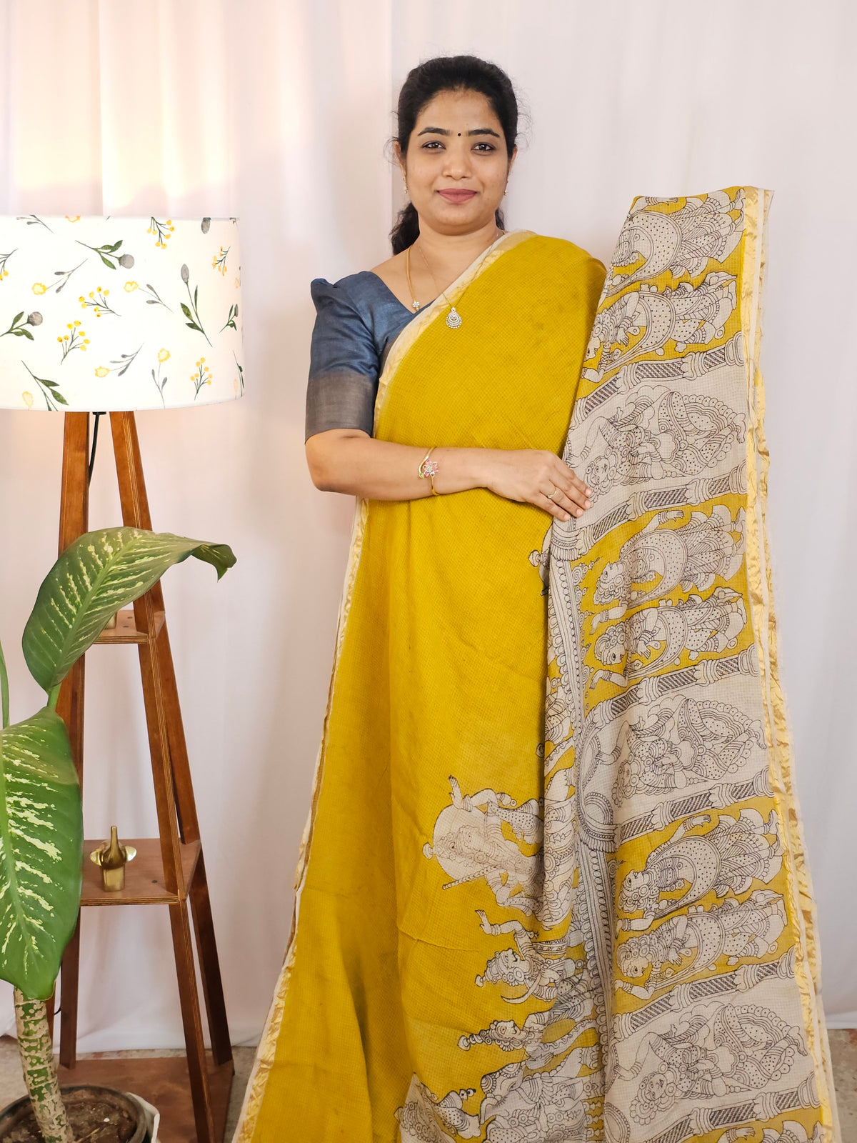 Kota Cotton Sarees - Mustard Yellow
