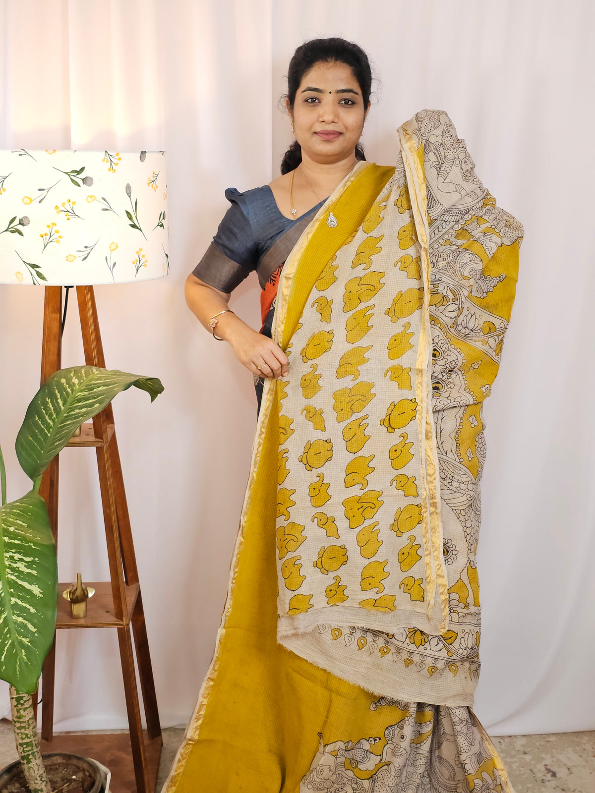 Kota Cotton Sarees - Mustard Yellow