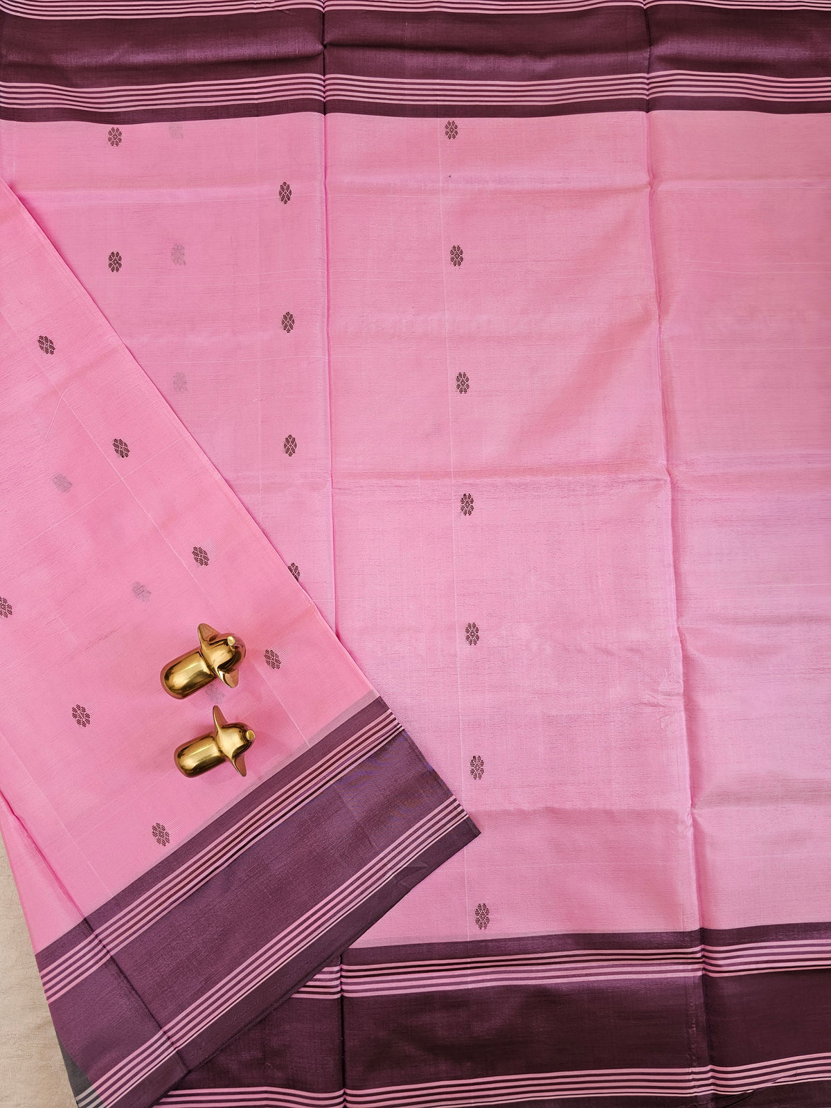 Chinnalampattu Saree - Pink with Dark Green