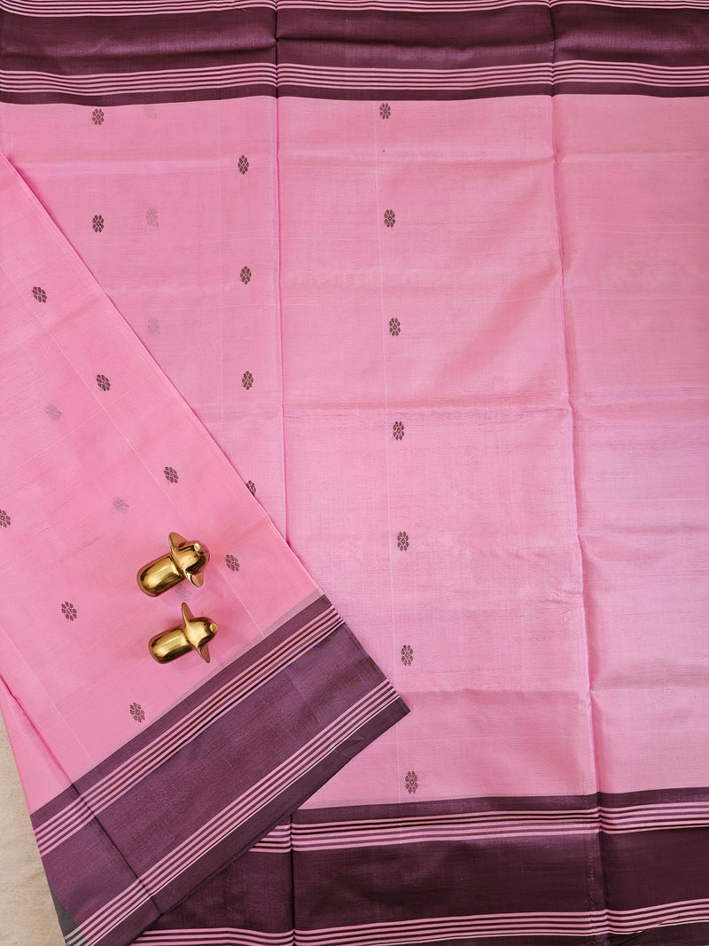 Chinnalampattu Saree - Pink with Dark Green
