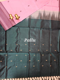 Chinnalampattu Saree - Pink with Dark Green