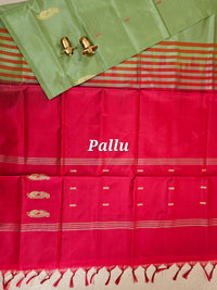 Chinnalampattu Saree - Green with Red