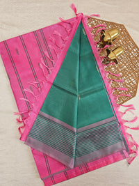 Chinnalampattu Saree - Green with Pink