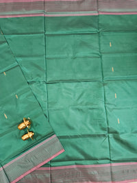 Chinnalampattu Saree - Green with Pink