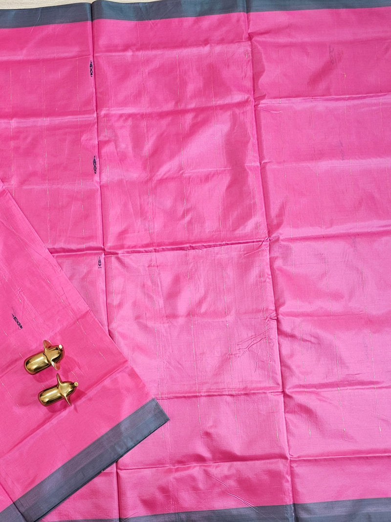 Chinnalampattu Saree - Pink with Peacock Green