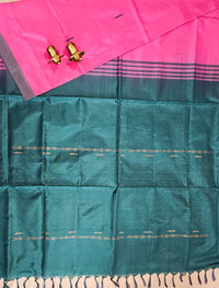 Chinnalampattu Saree - Pink with Peacock Green