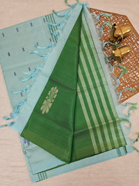Chinnalampattu Saree - Green with Blue