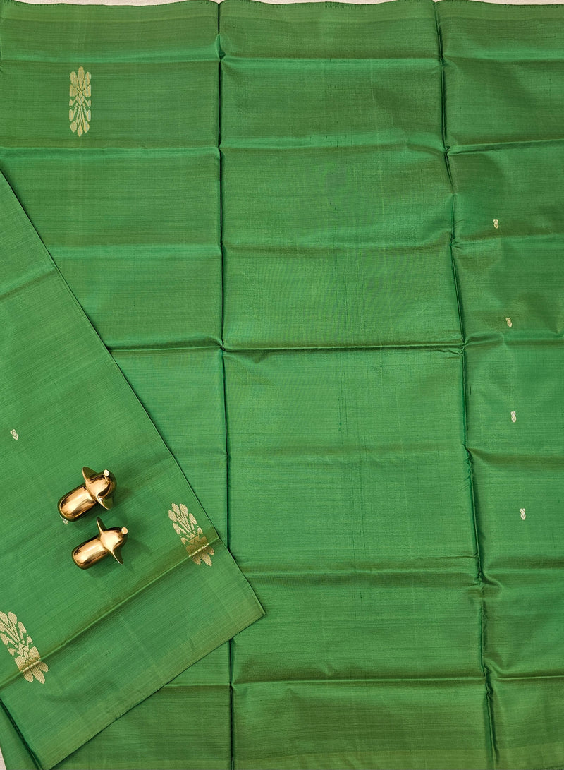 Chinnalampattu Saree - Green with Blue