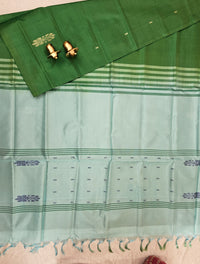Chinnalampattu Saree - Green with Blue