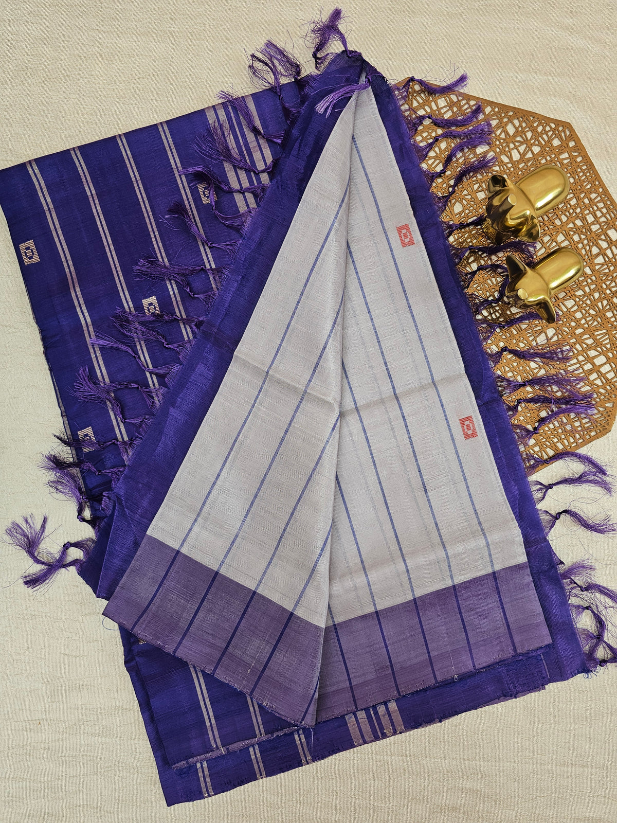 Chinnalampattu Saree - Lavender with Blue