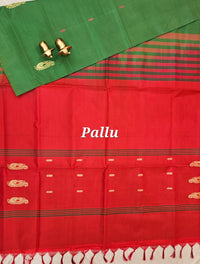 Chinnalampattu Saree - Green with Red