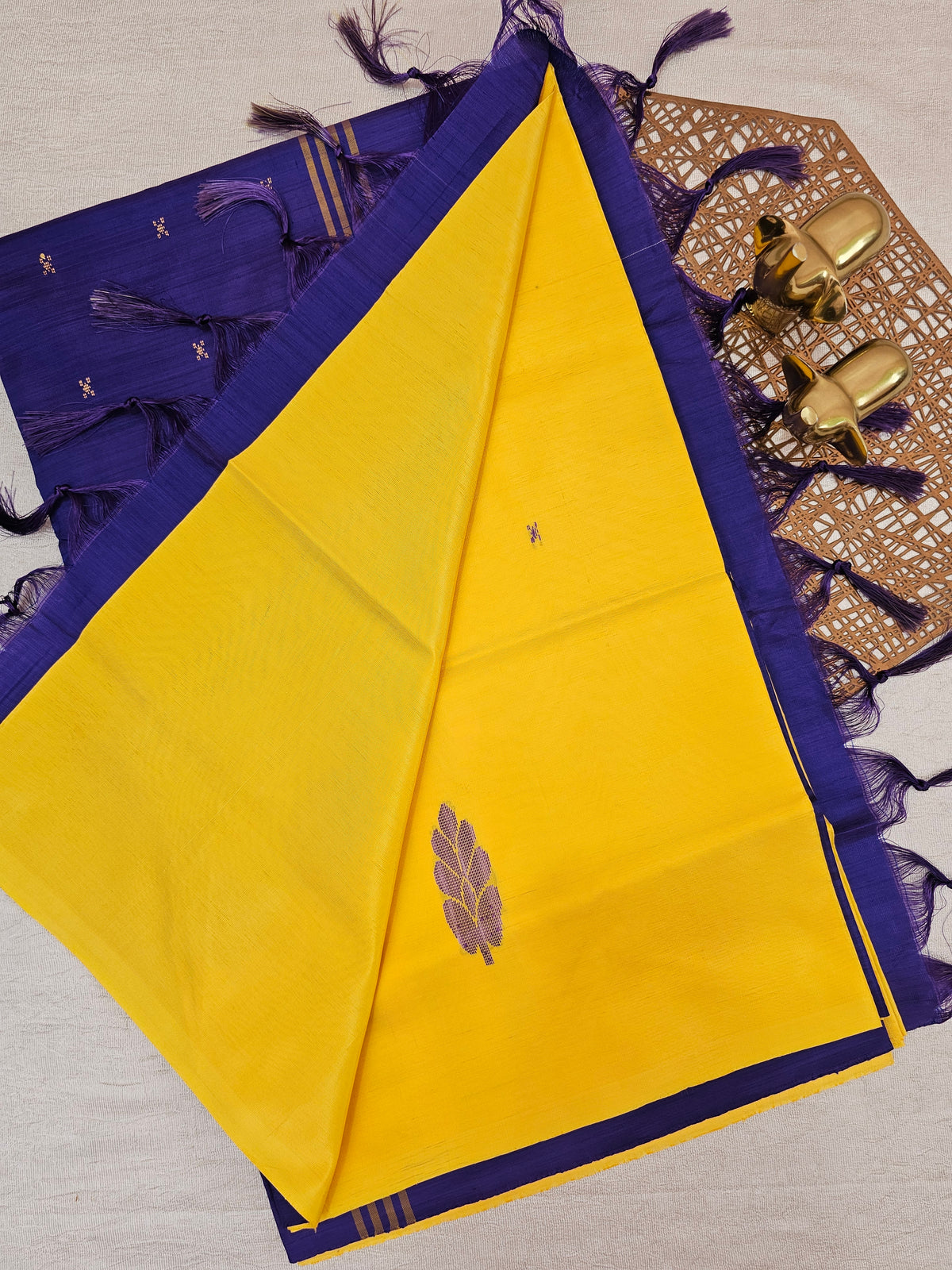 Chinnalampattu Saree - Yellow with Purple