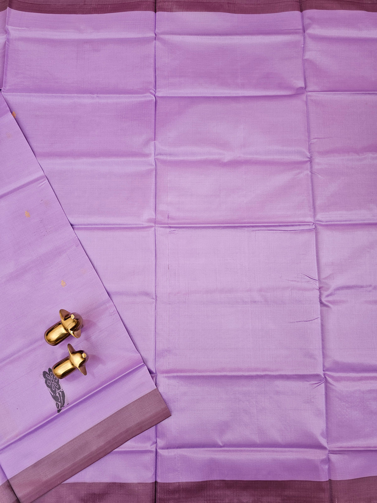 Chinnalampattu Saree - Lavender with Coffee Brown