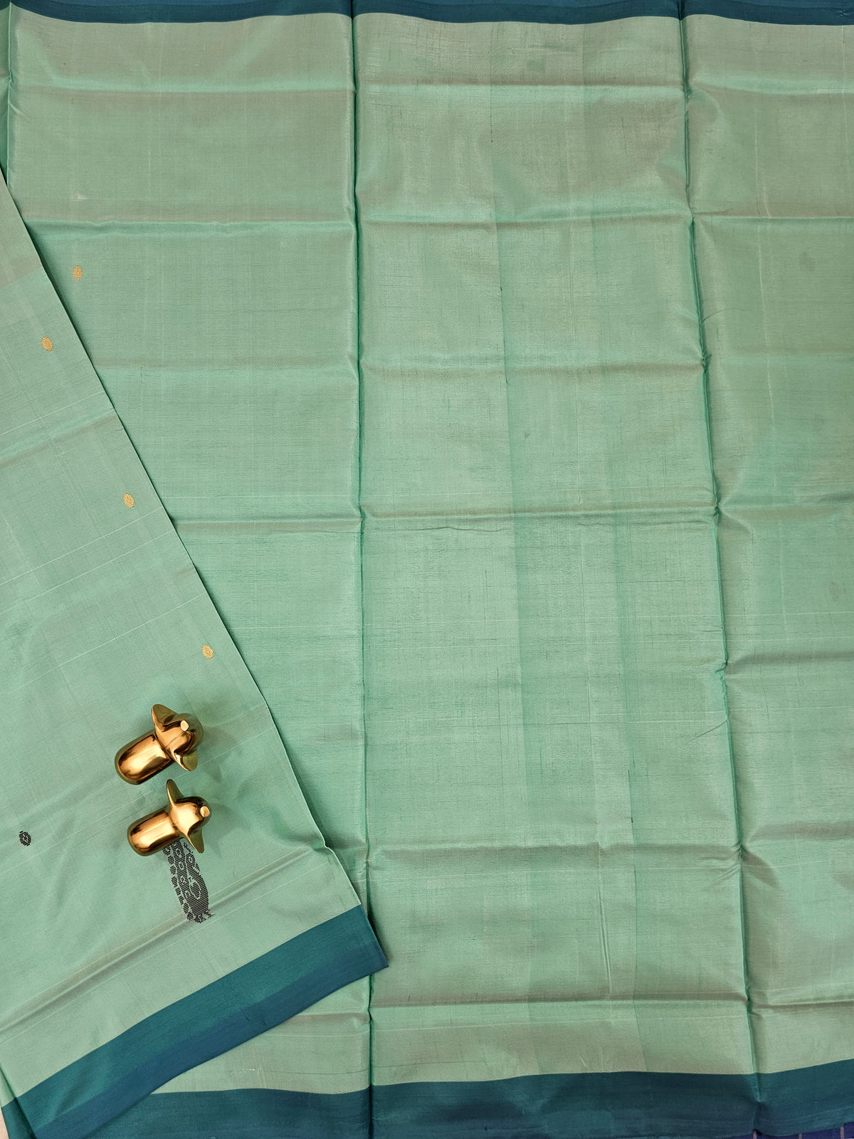 Chinnalampattu Saree - Sea Green with Peacock Blue
