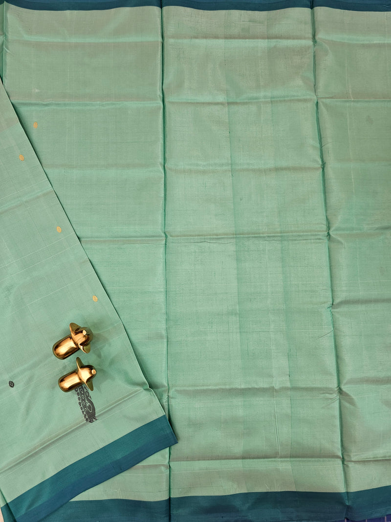 Chinnalampattu Saree - Sea Green with Peacock Blue