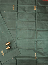 Chinnalampattu Saree - Dark Green with Red