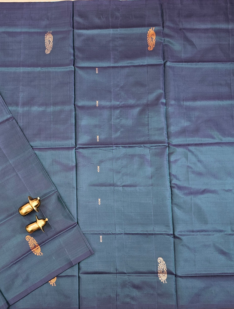 Chinnalampattu Saree - Peacock Blue with Blue