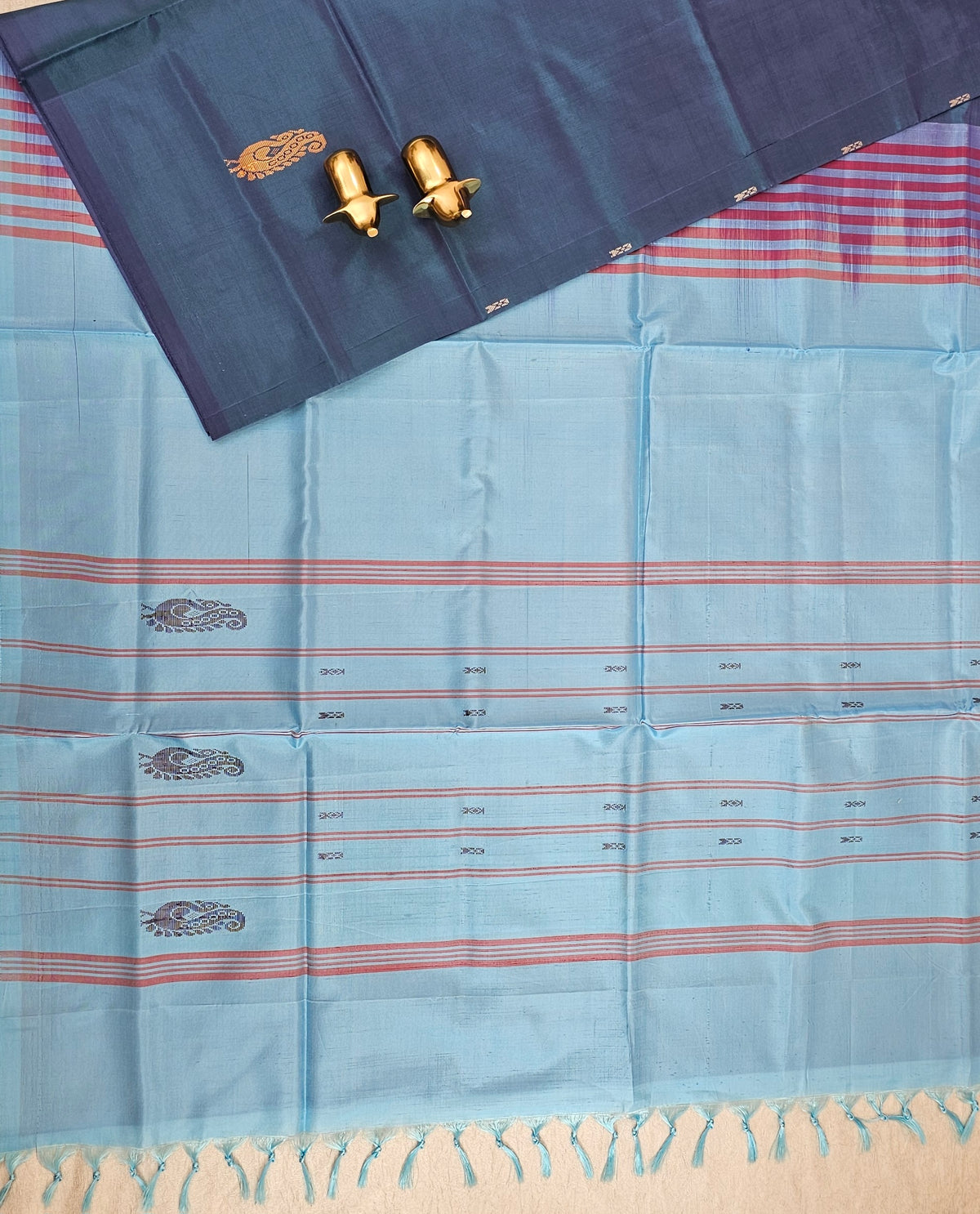 Chinnalampattu Saree - Peacock Blue with Blue