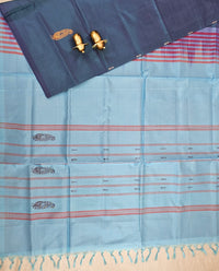 Chinnalampattu Saree - Peacock Blue with Blue
