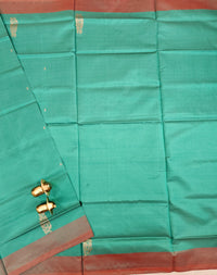 Chinnalampattu Saree - Sea Green with Red