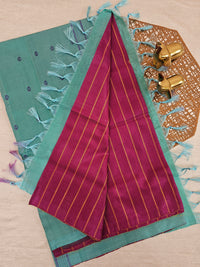 Chinnalampattu Saree - Magenta Pink with Sea Green