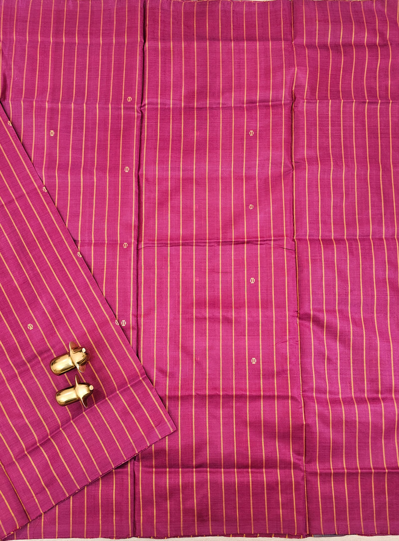Chinnalampattu Saree - Magenta Pink with Sea Green