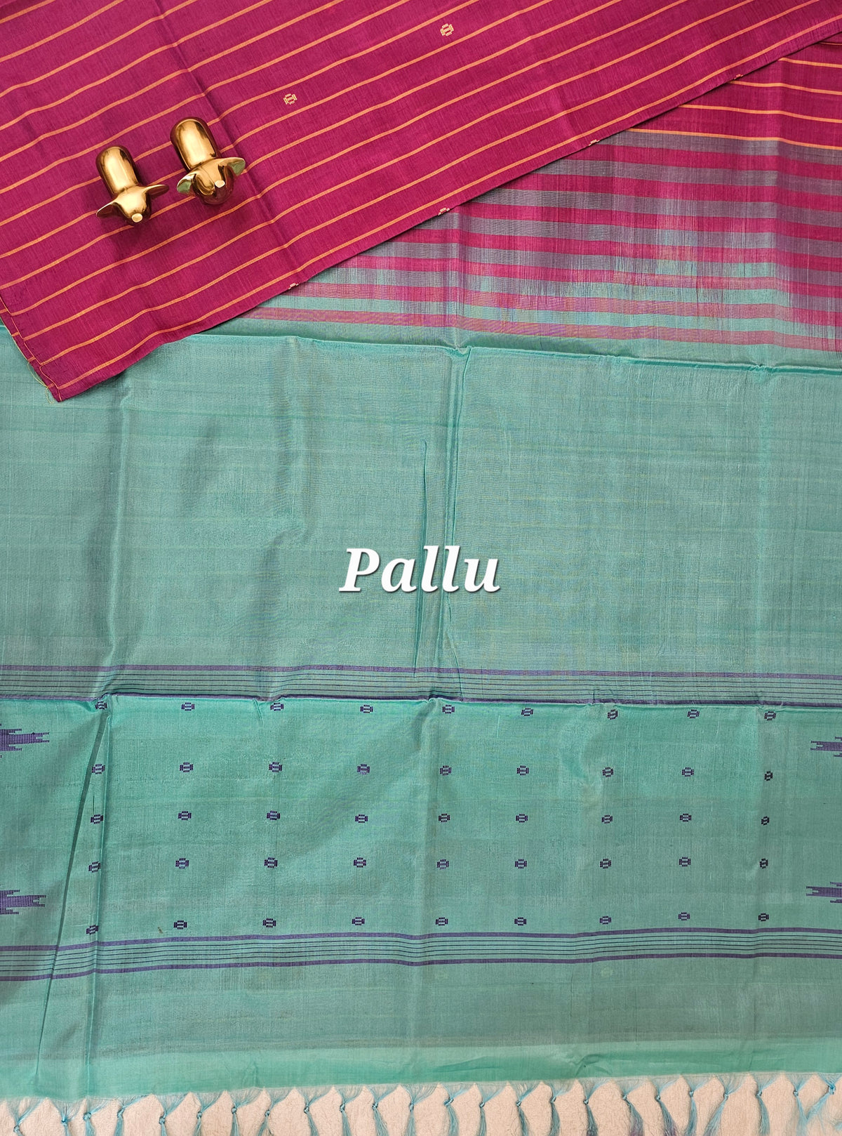 Chinnalampattu Saree - Magenta Pink with Sea Green