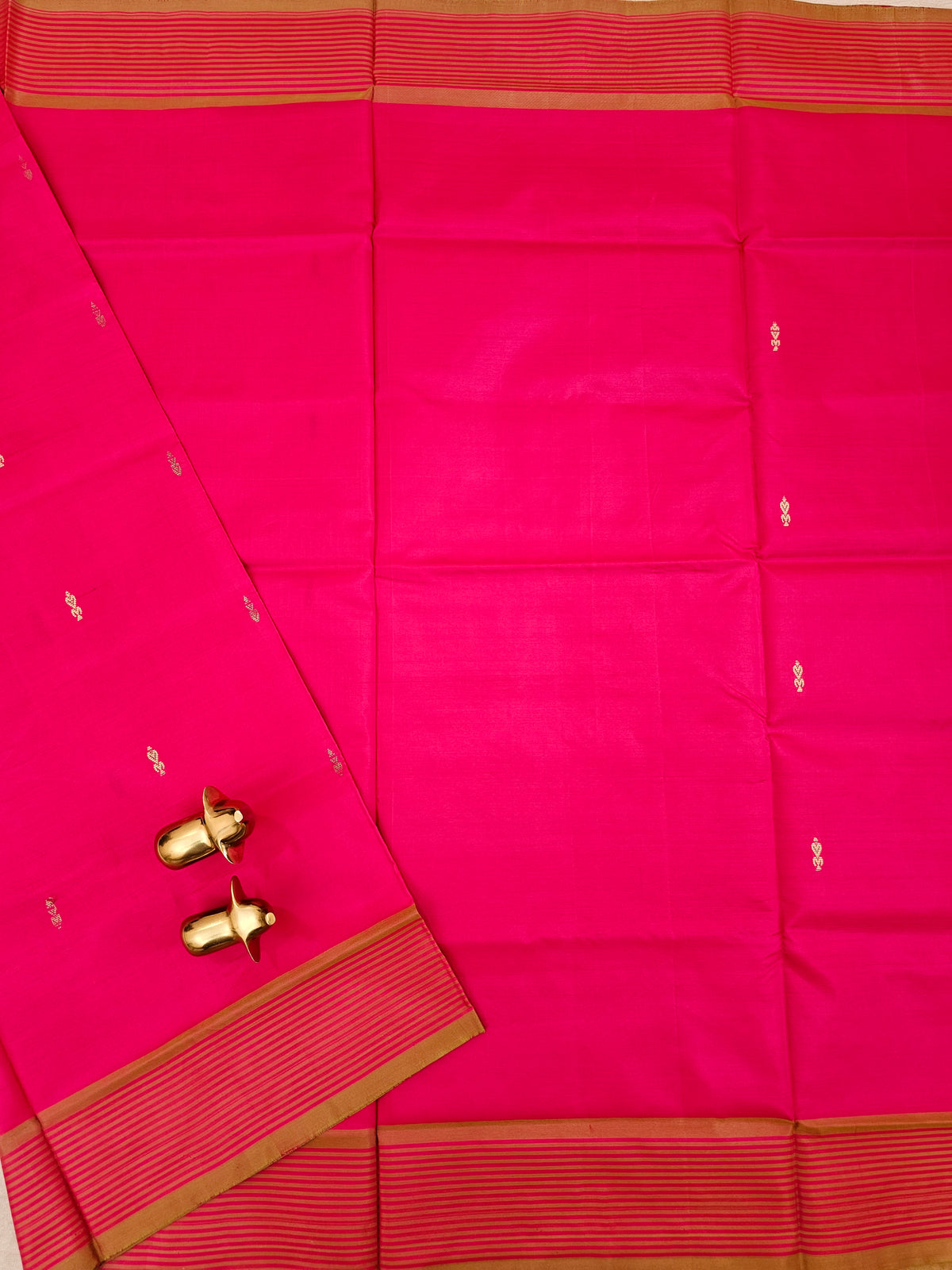 Chinnalampattu Saree - Pink with Lime Green