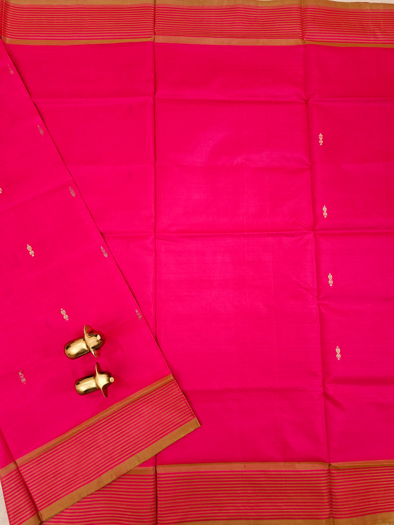 Chinnalampattu Saree - Pink with Lime Green